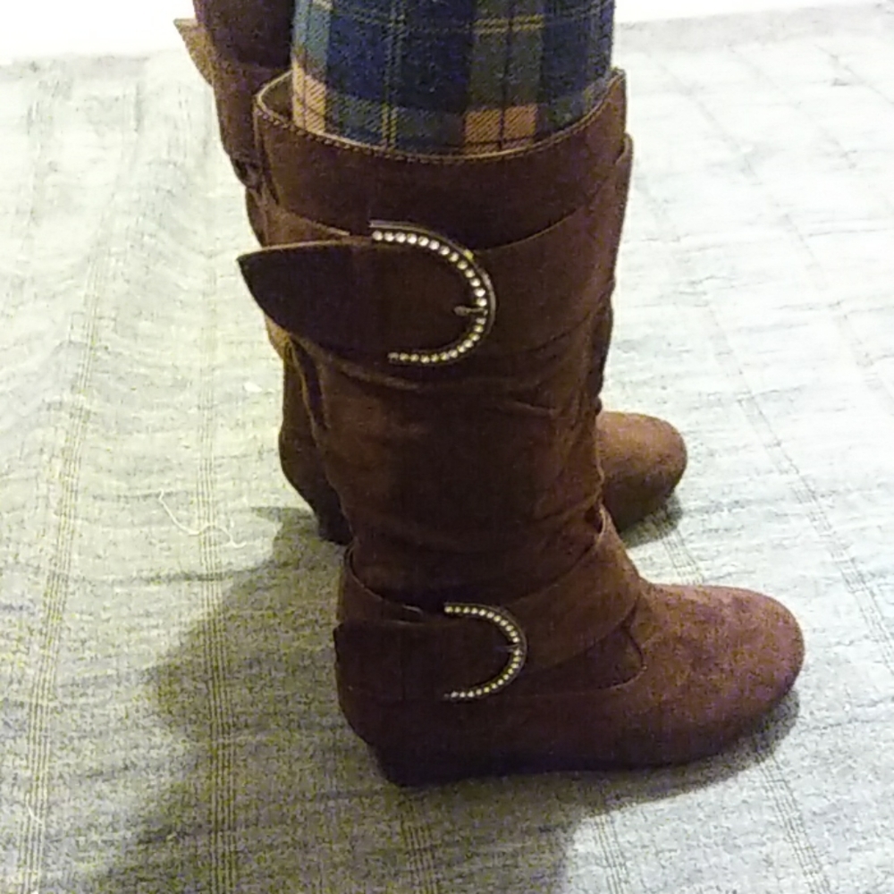 New Girl's Knee High w Wedge Heel